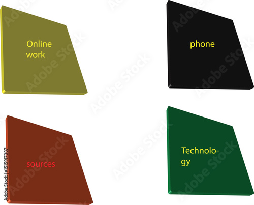 Symbolic 3D Blocks Representing Online Work, Communication, Technology, and Knowledge Sources in a Digital World

