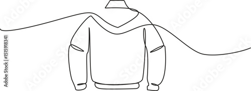 Jacket continuous one line drawing of jacket icon linear design, Men's clothing garment black linear design vector illustration, One line continuous man's suit, Vector Illustration.