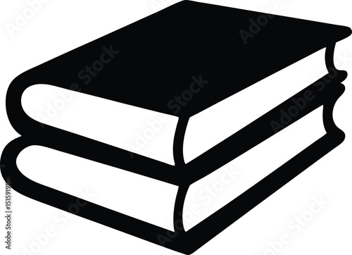 Stack of black books silhouette vector, Books icon, Book stack silhouette vector