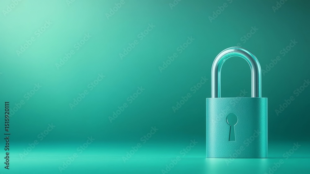 Secure padlock on green background symbol of data privacy and protection in digital world Secure padlock on green background symbol of data privacy and protection in digital world