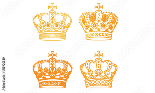 Collection of decorative crowns vector