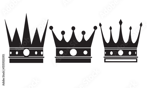 Collection of decorative crowns vector