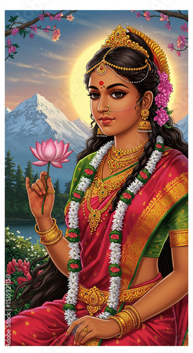 Serene Goddess Parvati with...