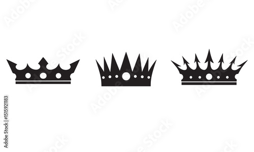 Collection of decorative crowns vector