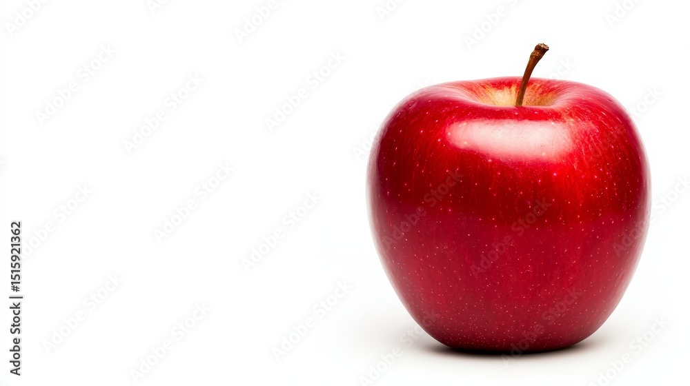 Vibrant red apple on clean white background study in simplicity and freshness Vibrant red apple on clean white background study in simplicity and freshness