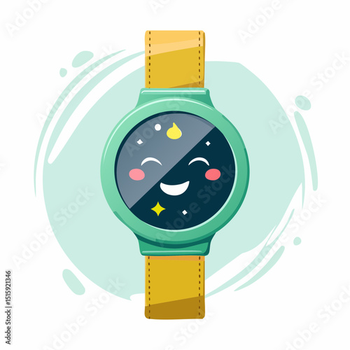 A playful kids’ smartwatch with a winking face and soft strap