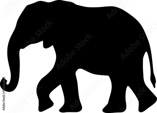 Mother elephant black silhouette vector