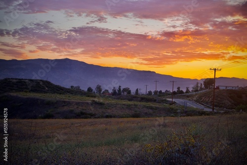 sunset in the mountains