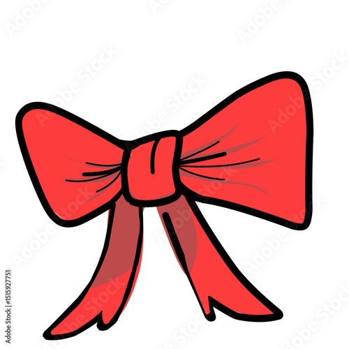 red bow with ribbon