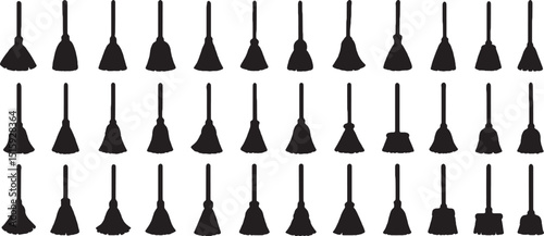 Broom and Brush Silhouettes