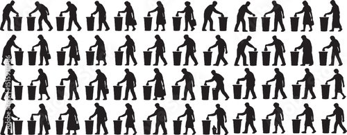 silhouette of throwing away trash