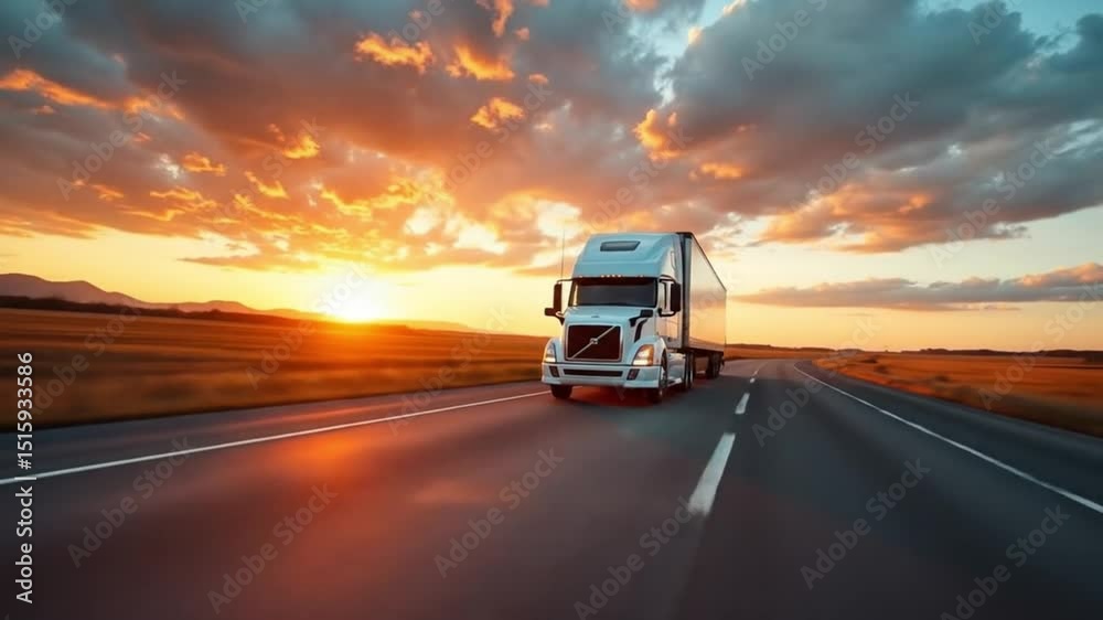 Trucks on the road, Transport and logistics of products	
