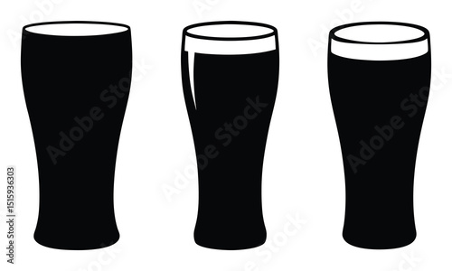 Beer glass icon silhouette vector illustration