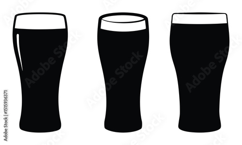 Beer glass icon silhouette vector illustration