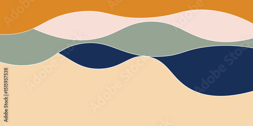 Vintage background with landscape, abstract mountains, suitable for your design templates such as posters, banners, book covers. Vector illustration eps10