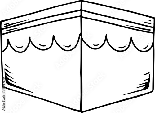 Kaaba Illustration – Simple Islamic Line Art of the Holy Ka'bah  
