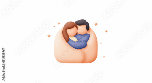 An intimate embrace, showcasing the bond between two figures. 