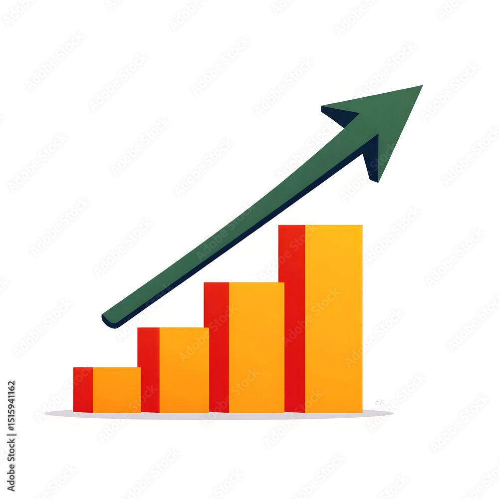 Abstract growth chart arrow design isolated on white background Abstract growth chart arrow design isolated on white background