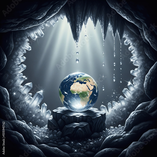Le Cœur de la Terre dans la Grotte de Cristal