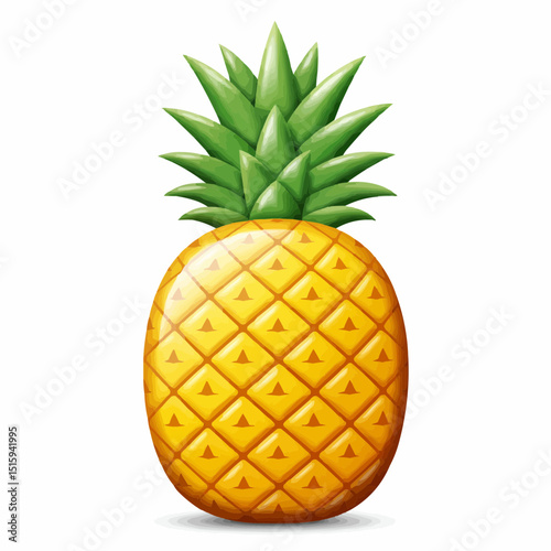 A single, ripe pineapple ready to eat. 