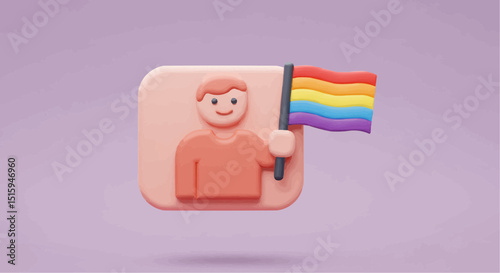 A person with rainbow flag