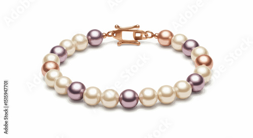 Elegant bracelet with pearls. The bracelet has a beautiful mix of pearl colors and a delicate clasp