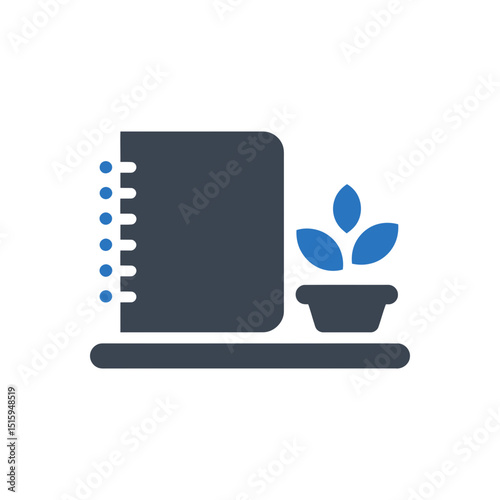 Notebook and Plant Icon