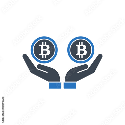 Bitcoin in Hands Icon