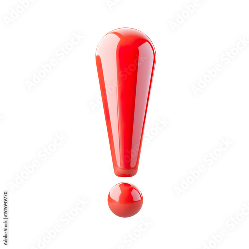 Exclamation mark icon 3d illustration,isolated on a white background