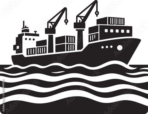 A black and white icon shows a cargo ship carrying containers,