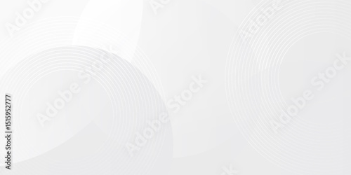 Geometric overlap pattern. Circles shape White and gray gradient. abstract design with futuristic concept background, modern computer, technology and innovation.