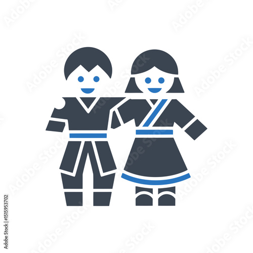 Couple in Traditional Clothes Icon