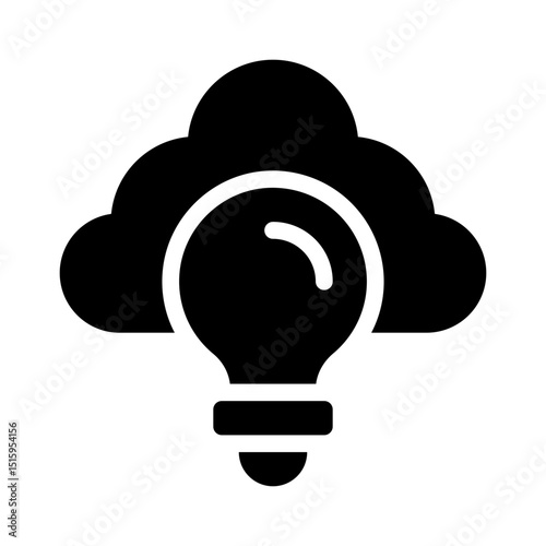 cloud thinking glyph icon
