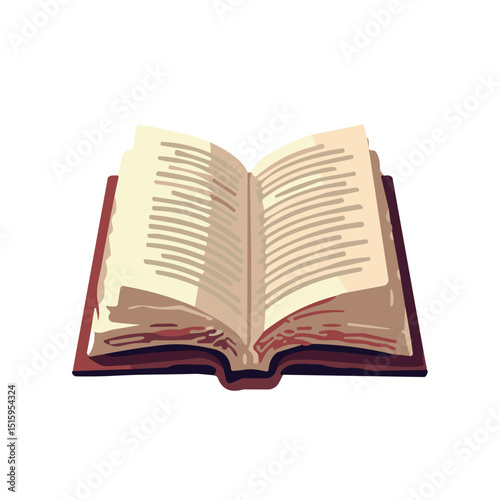 Open book on white background, with space for copy