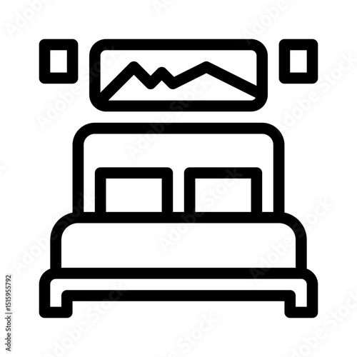 bedroom design line icon