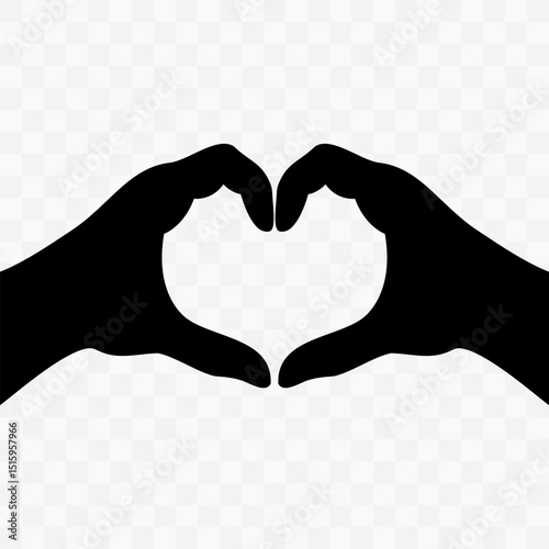Two female hands making heart gesture