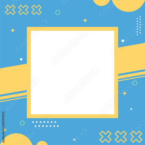 Modern Blue and Yellow Twibbon Template – Perfect for Events, Promotions, or Social Media