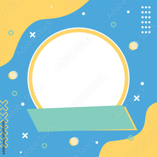 Modern Blue and Yellow Twibbon Template – Perfect for Events, Promotions, or Social Media