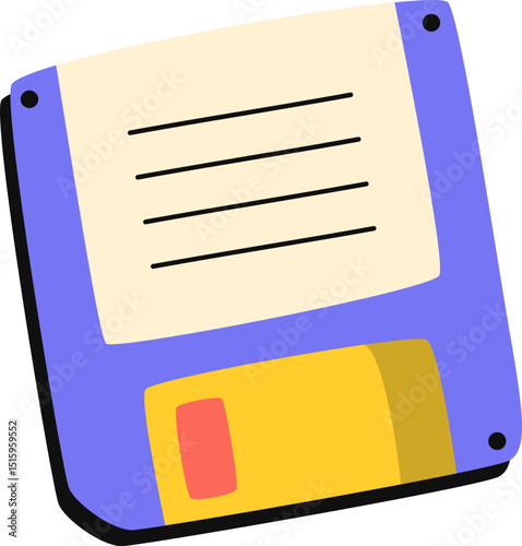 Retro tech illustration for retro vibes decoration. Cellphone, 90s, floopy disk, game, vhs tape retro illustration. Vector isolated.	