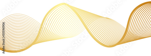 Abstract smooth wave design featuring golden-yellow linear curves gradually fades. Soft cream tone and intensifying into a rich amber hue. Waves or light frequencies, with clean and modern aesthetic.