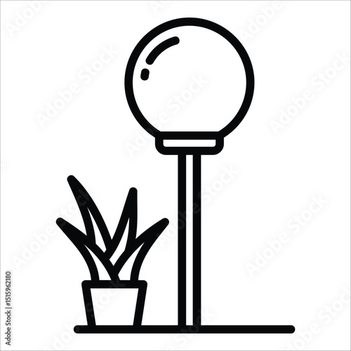 Garden Lamp  Icon Element For Design