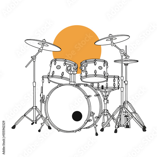 drum kit isolated on white