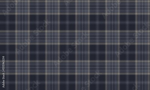 Seamless plaid pattern, navy blue, gray, brown, classic and warm feeling, suitable for designing clothes, skirts, pants, adding a unique and elegant style.