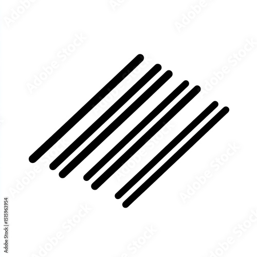 Five parallel lines forming a diamond shape