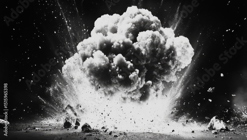 Obraz na płótnie Atomic explosion, powerful blast, immense cloud