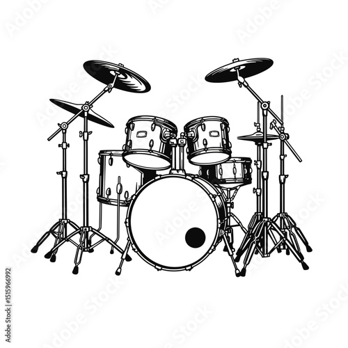 drum kit isolated on white