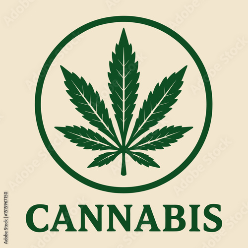 Cannabis leaf icon in bold circle with CANNABIS text.