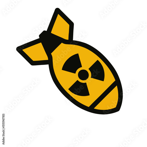 Yellow atomic bomb icon with radiation warning symbol.