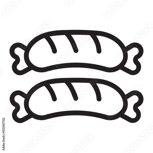 spicy pork sausage line icon