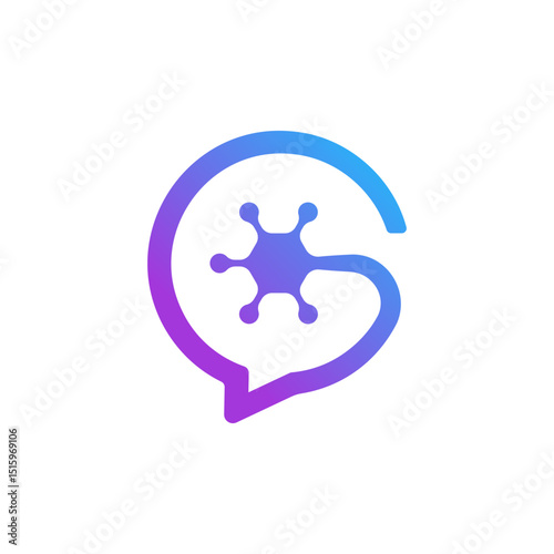 speech bubble in the shape lowercase letter 